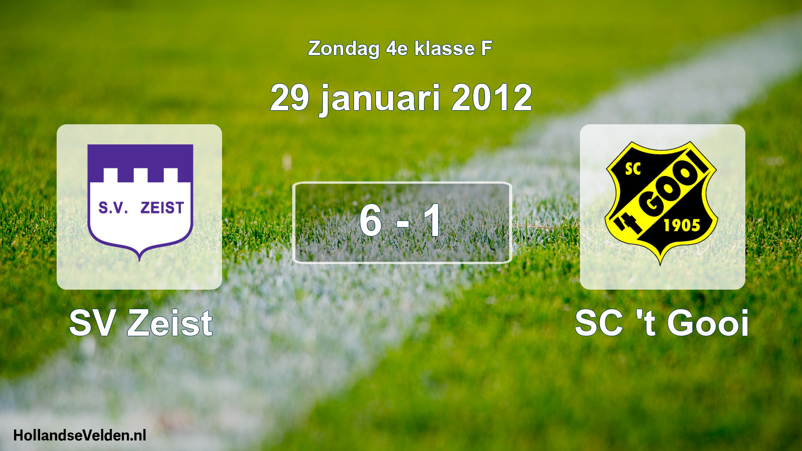 Total number of matches played: SV Zeist - SC 't Gooi 6 - 1 (29 January 2012)