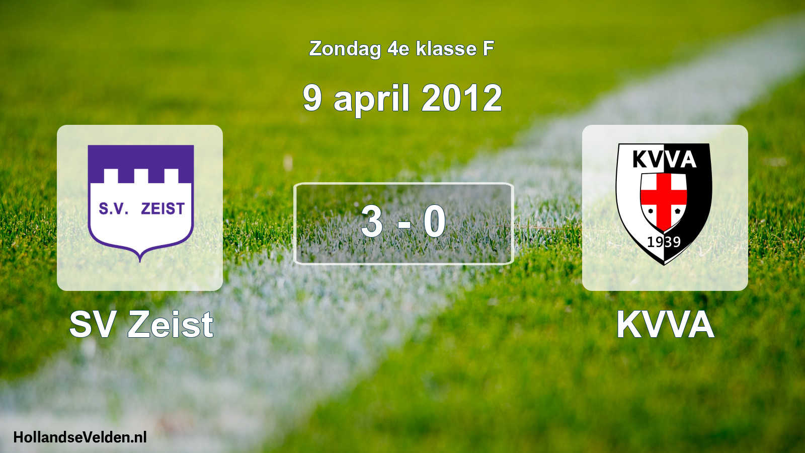 Total number of matches played: SV Zeist - KVVA 3 - 0 (9 April 2012)