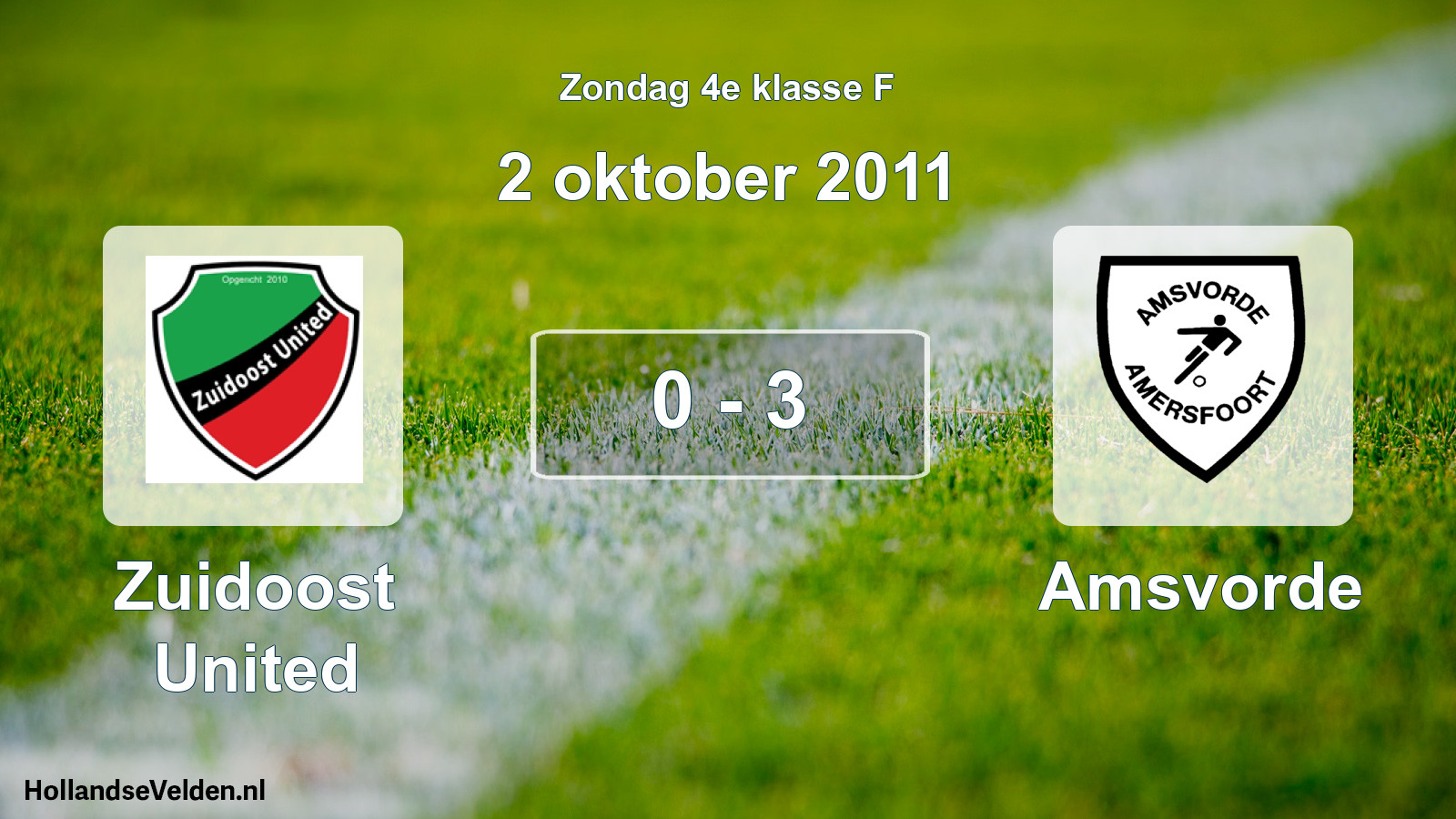 Total number of matches played: Zuidoost United - Amsvorde 0 - 3 (2 October 2011)