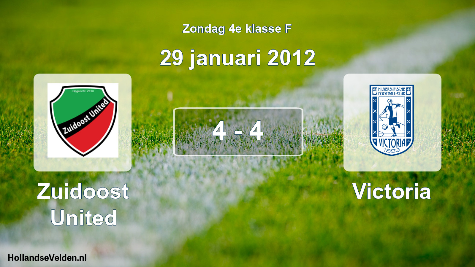 Total number of matches played: Zuidoost United - Victoria 4 - 4 (29 January 2012)
