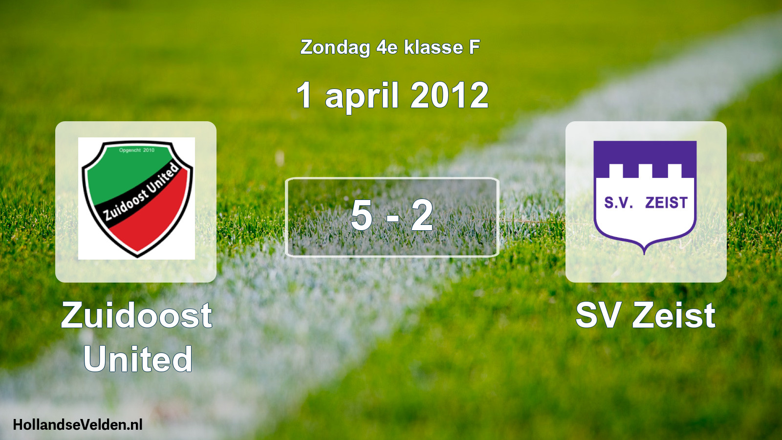 Total number of matches played: Zuidoost United - SV Zeist 5 - 2 (1 April 2012)