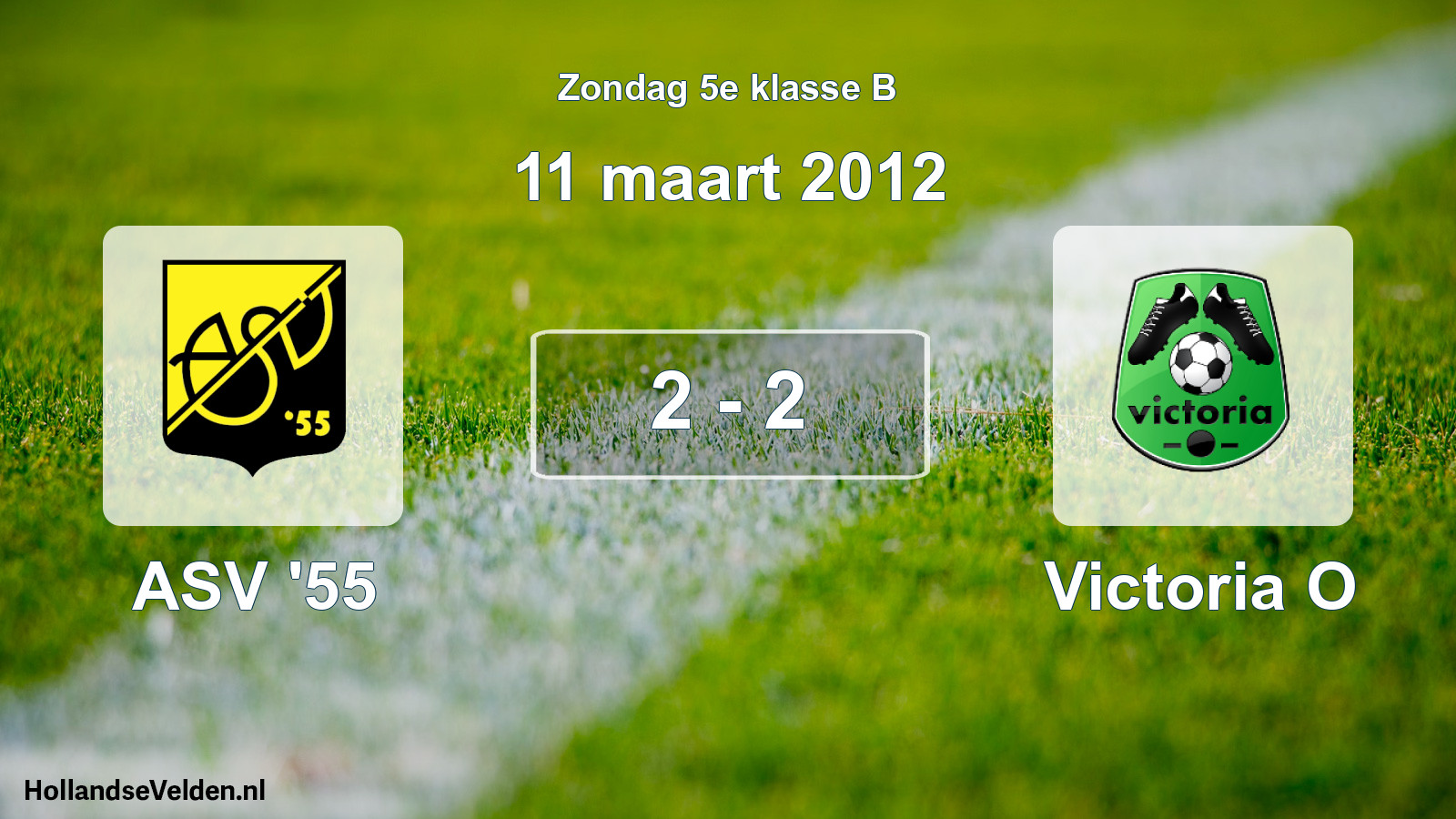 Total number of matches played: ASV '55 - Victoria O 2 - 2 (11 March 2012)