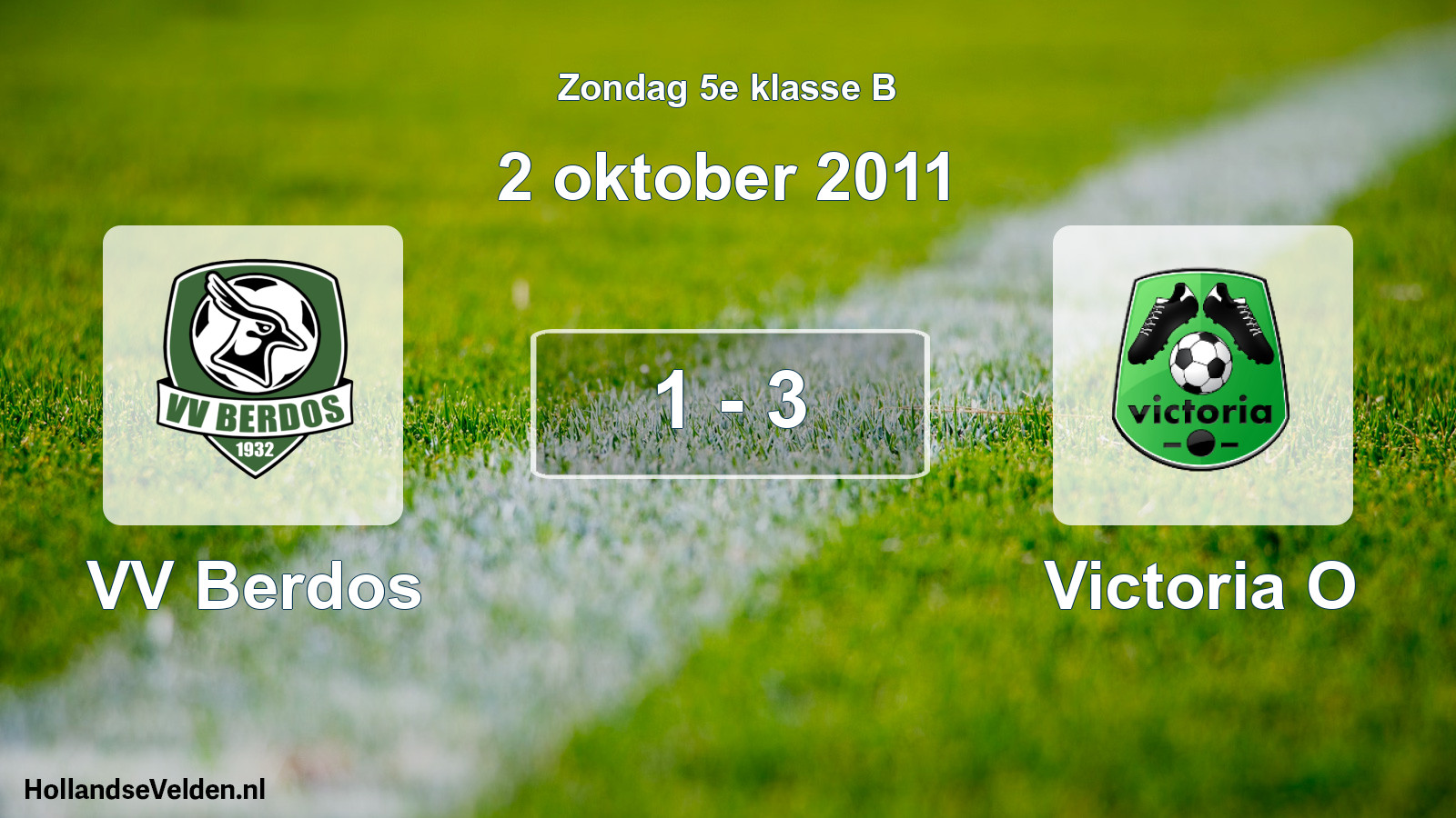 Total number of matches played: VV Berdos - Victoria O 1 - 3 (2 October 2011)
