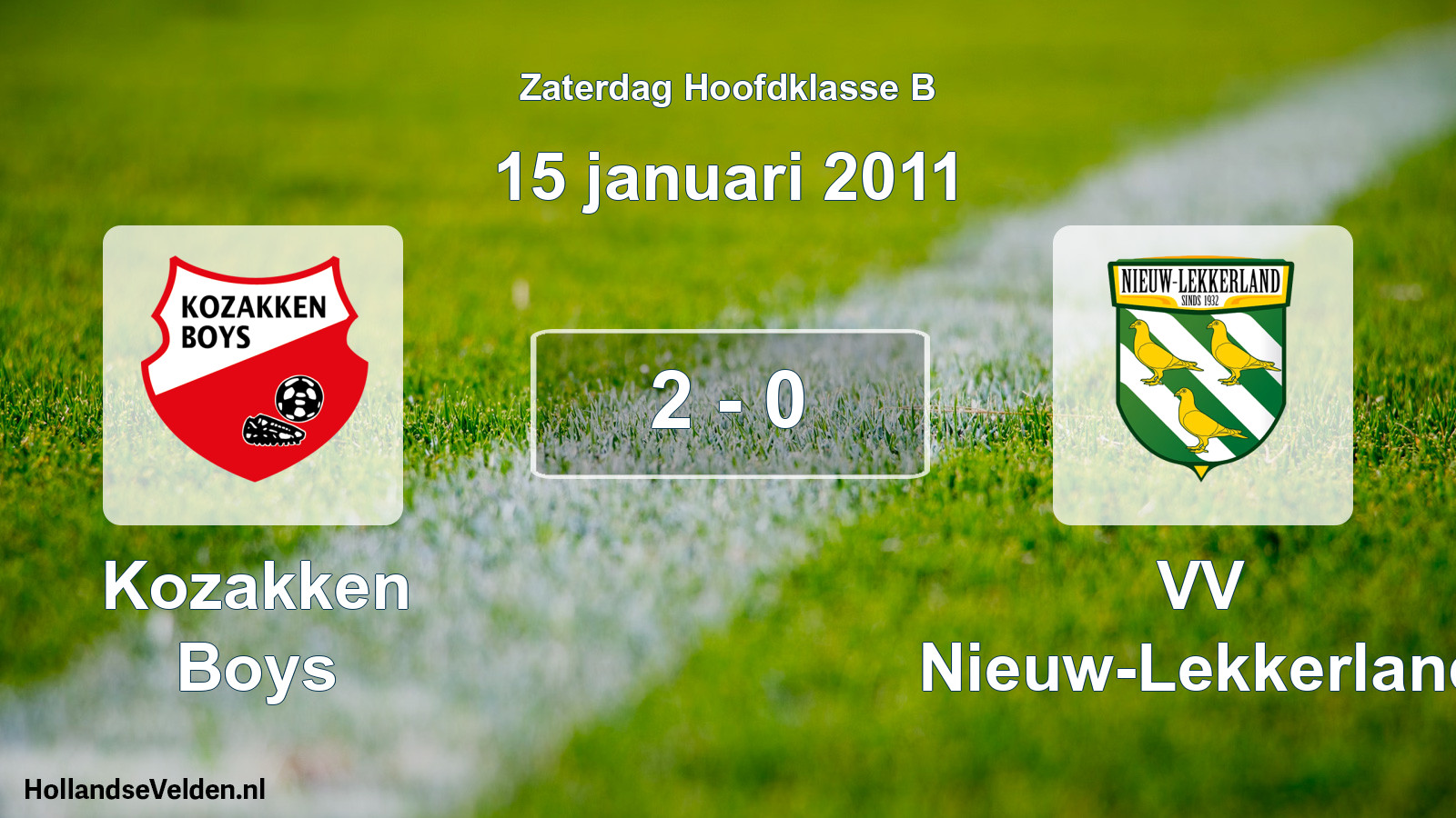 Total number of matches played: Kozakken Boys - VV Nieuw-Lekkerland 2 - 0 (15 January 2011)
