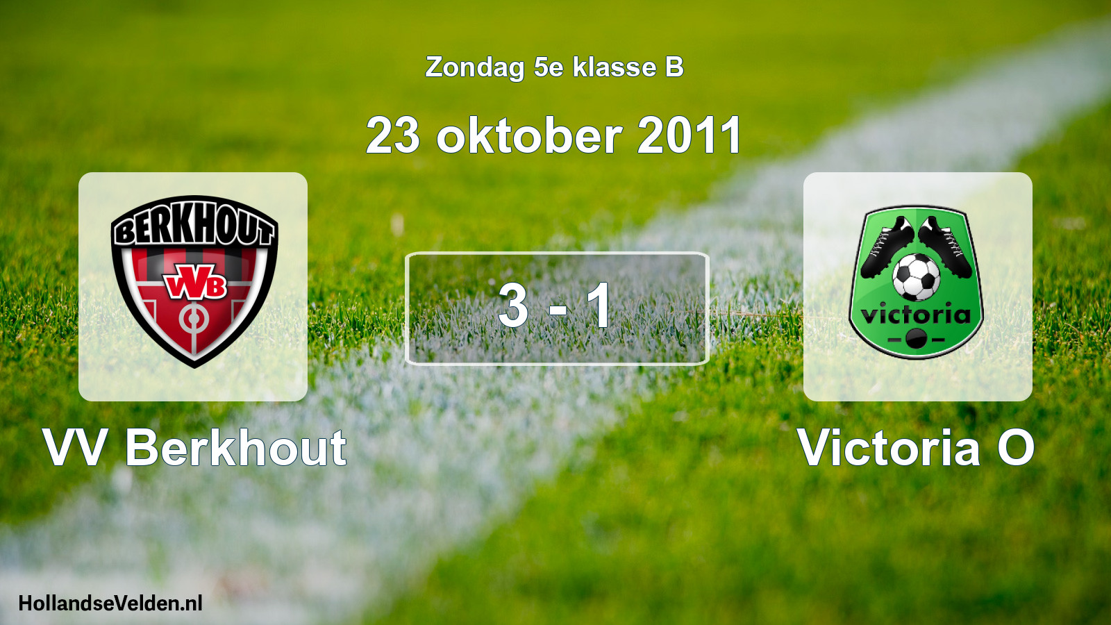 Total number of matches played: VV Berkhout - Victoria O 3 - 1 (23 October 2011)