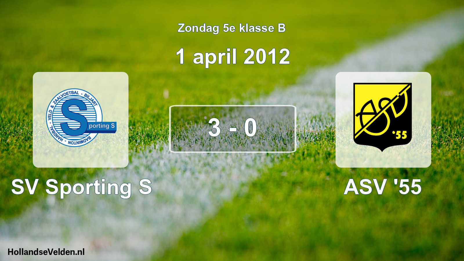 Total number of matches played: SV Sporting S - ASV '55 3 - 0 (1 April 2012)