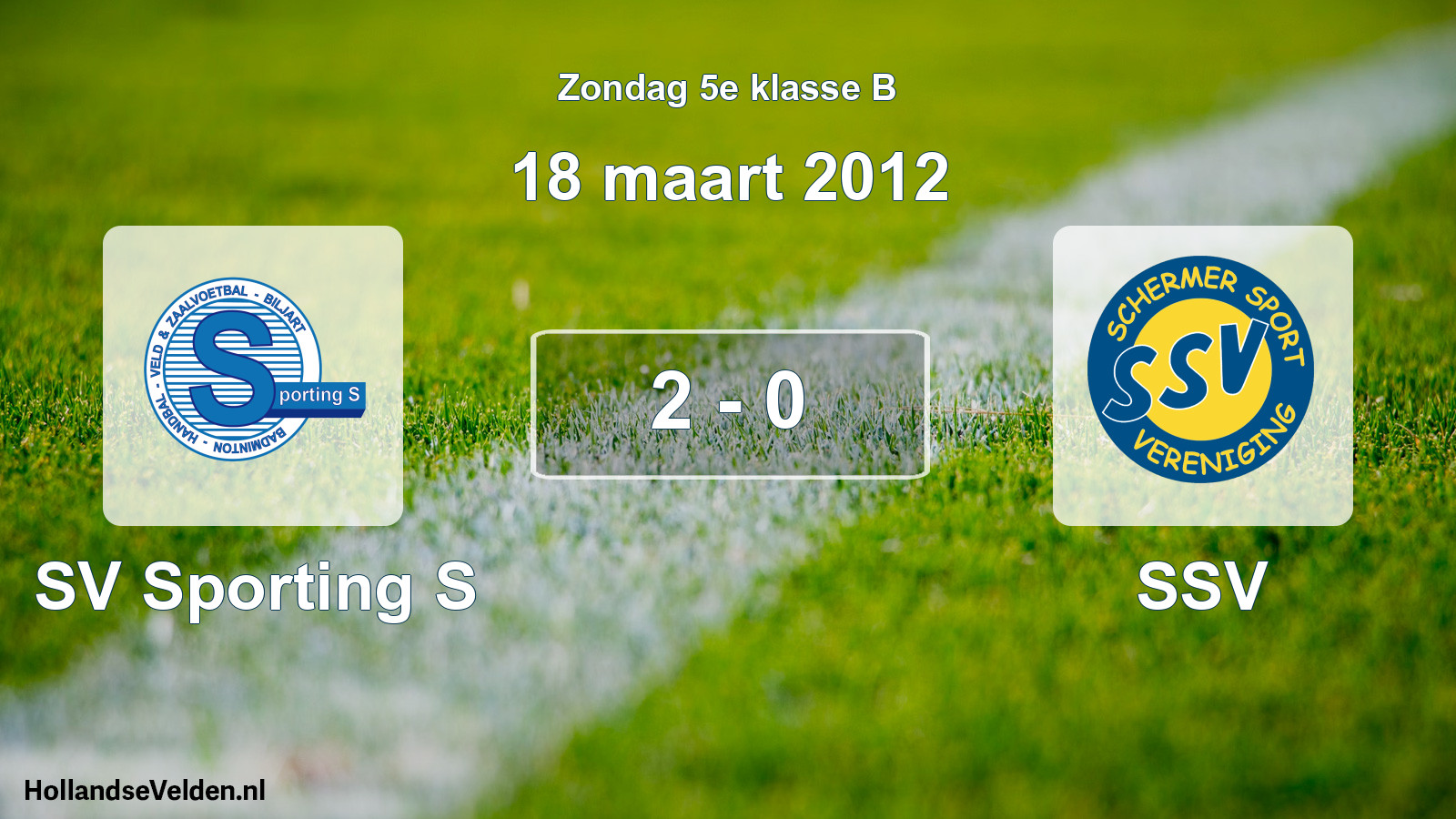 Total number of matches played: SV Sporting S - SSV 2 - 0 (18 March 2012)