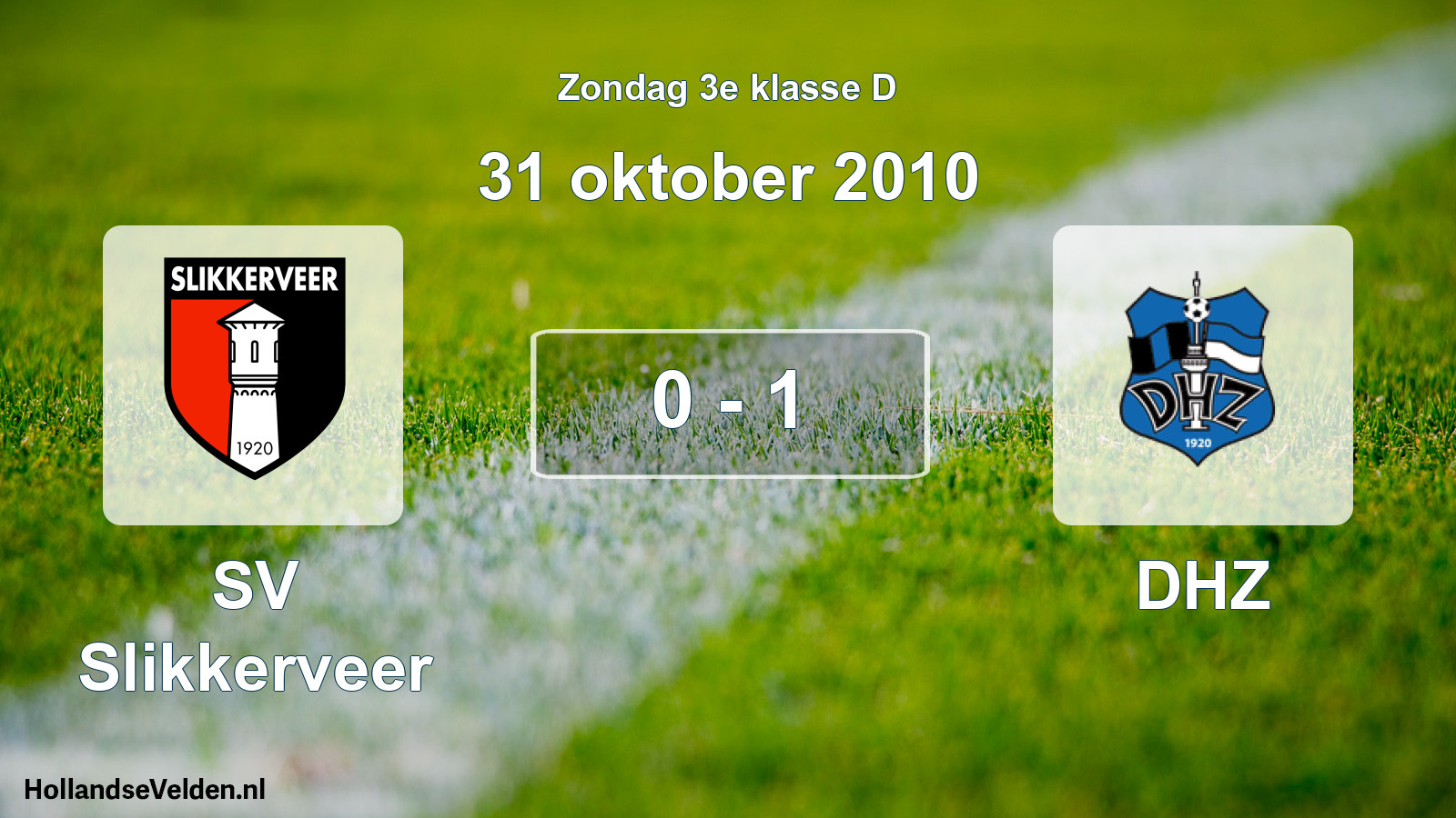 Total number of matches played: SV Slikkerveer - DHZ 0 - 1 (31 October 2010)