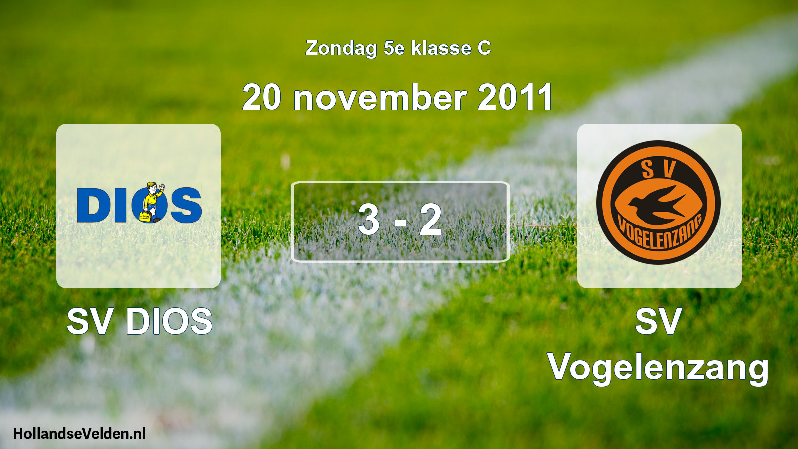 Total number of matches played: SV DIOS - SV Vogelenzang 3 - 2 (20 November 2011)