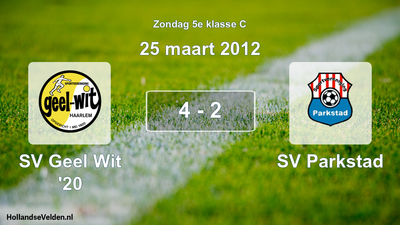 Total number of matches played: SV Geel Wit '20 - SV Parkstad 4 - 2 (25 March 2012)