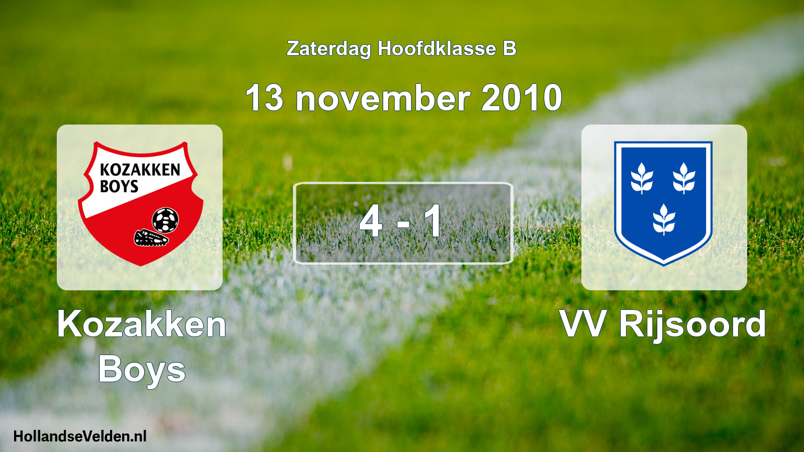 Total number of matches played: Kozakken Boys - VV Rijsoord 4 - 1 (13 November 2010)