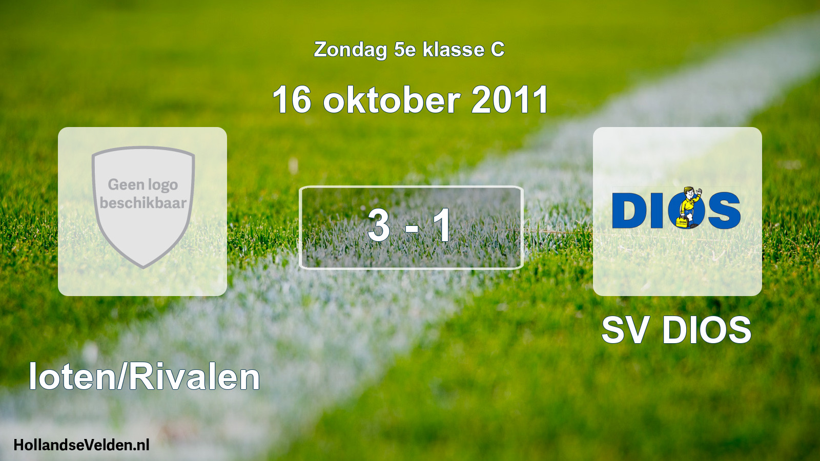 Total number of matches played: Sloten/Rivalen - SV DIOS 3 - 1 (16 October 2011)