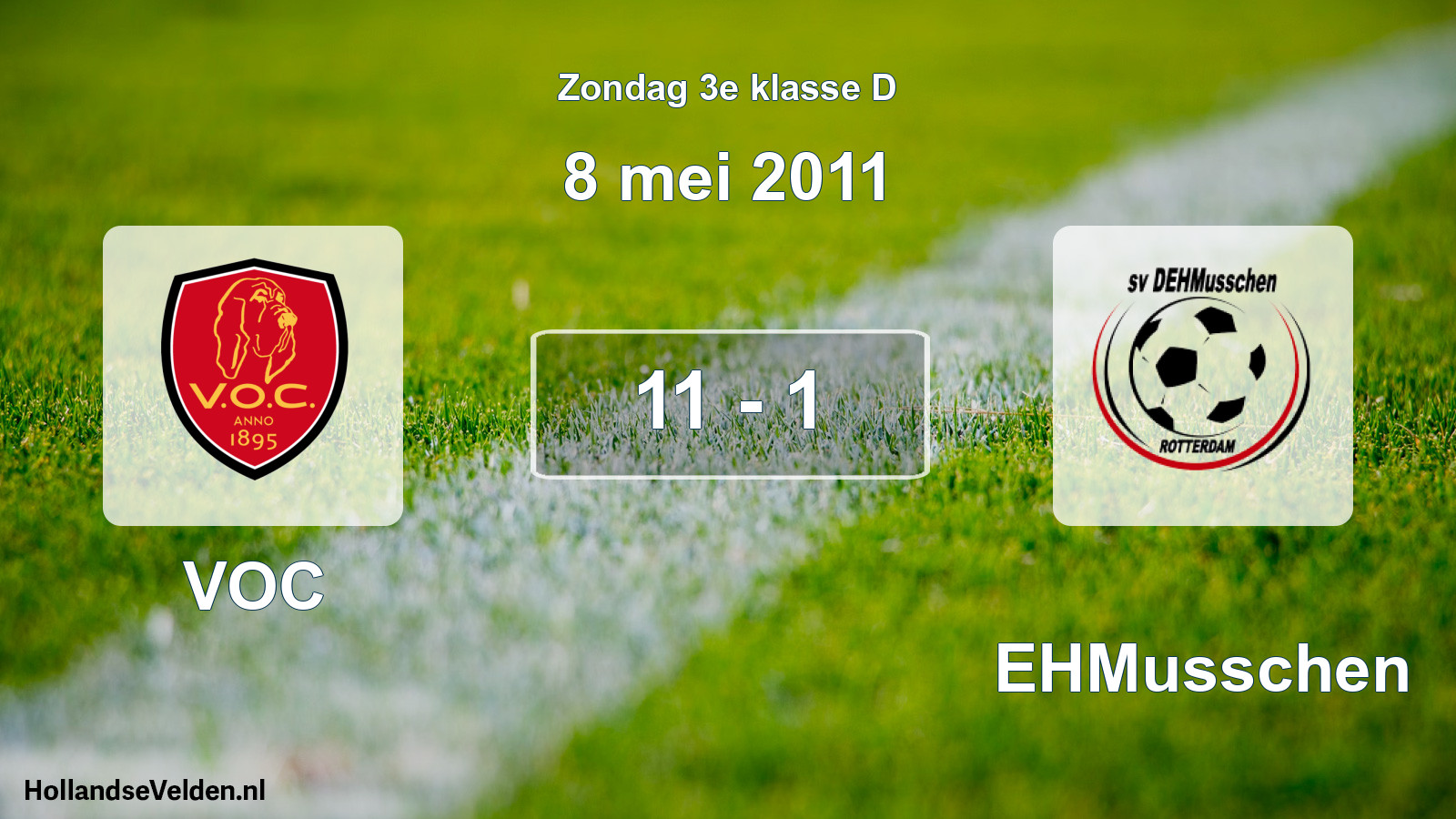Total number of matches played: VOC - DEHMusschen 11 - 1 (8 May 2011)