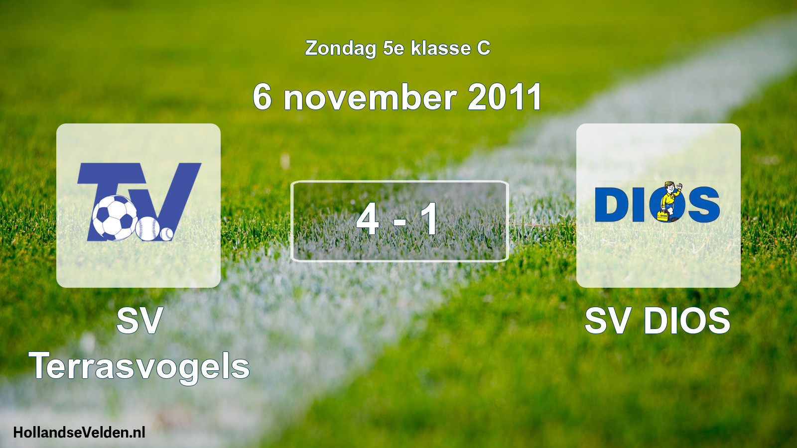 Total number of matches played: SV Terrasvogels - SV DIOS 4 - 1 (6 November 2011)