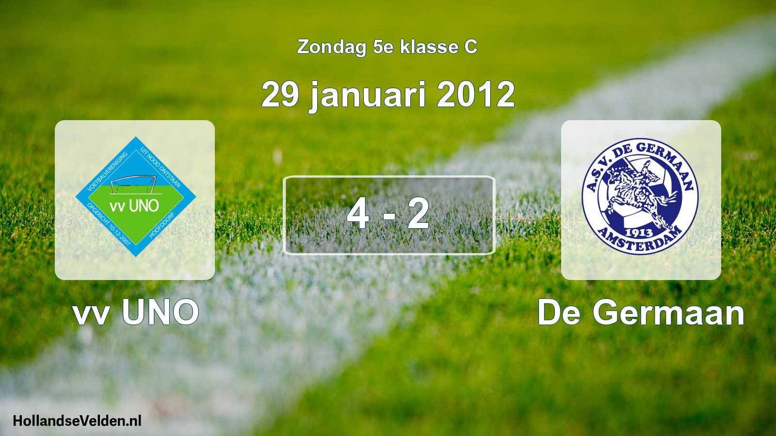 Total number of matches played: vv UNO - De Germaan 4 - 2 (29 January 2012)