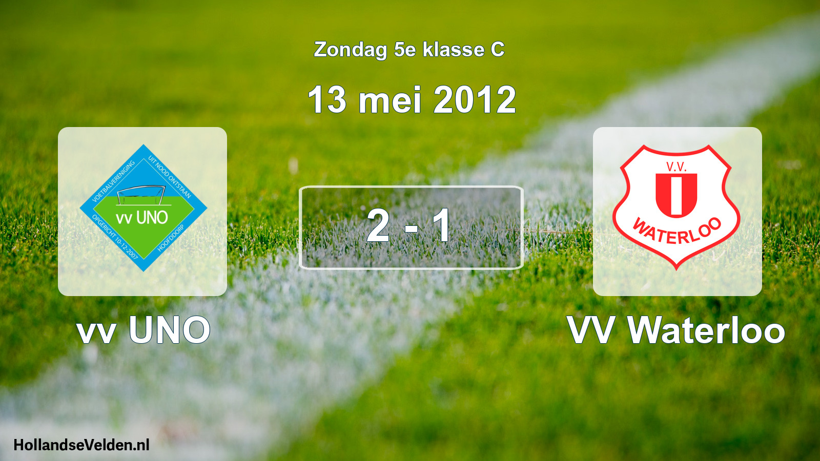 Total number of matches played: vv UNO - VV Waterloo 2 - 1 (13 May 2012)