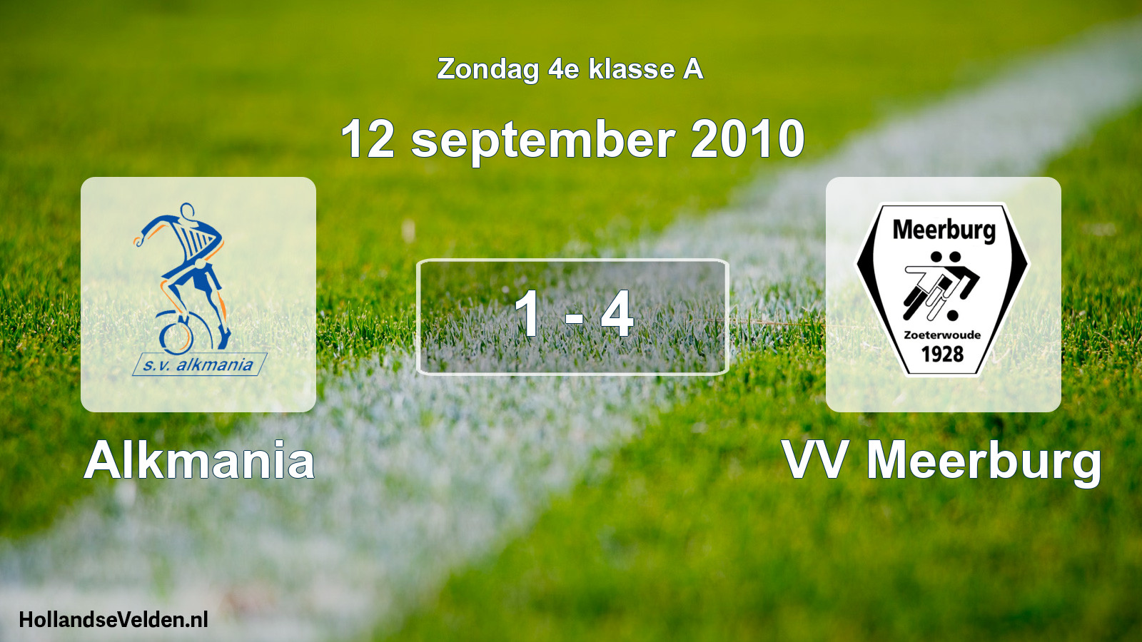 Total number of matches played: Alkmania - VV Meerburg 1 - 4 (12 September 2010)