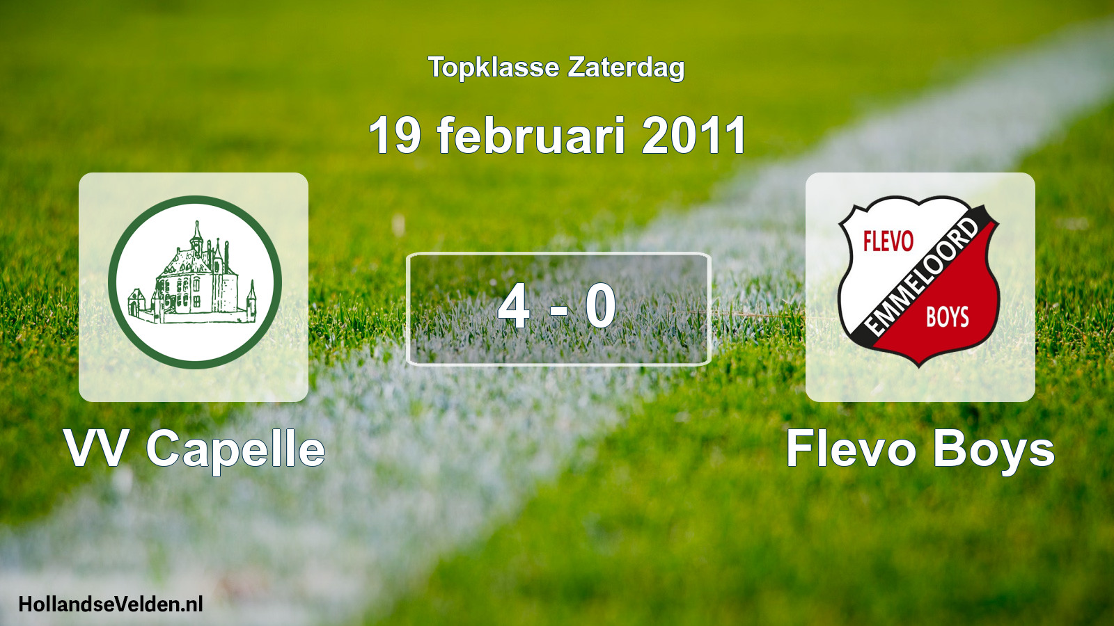 Total number of matches played: VV Capelle - Flevo Boys 4 - 0 (19 February 2011)