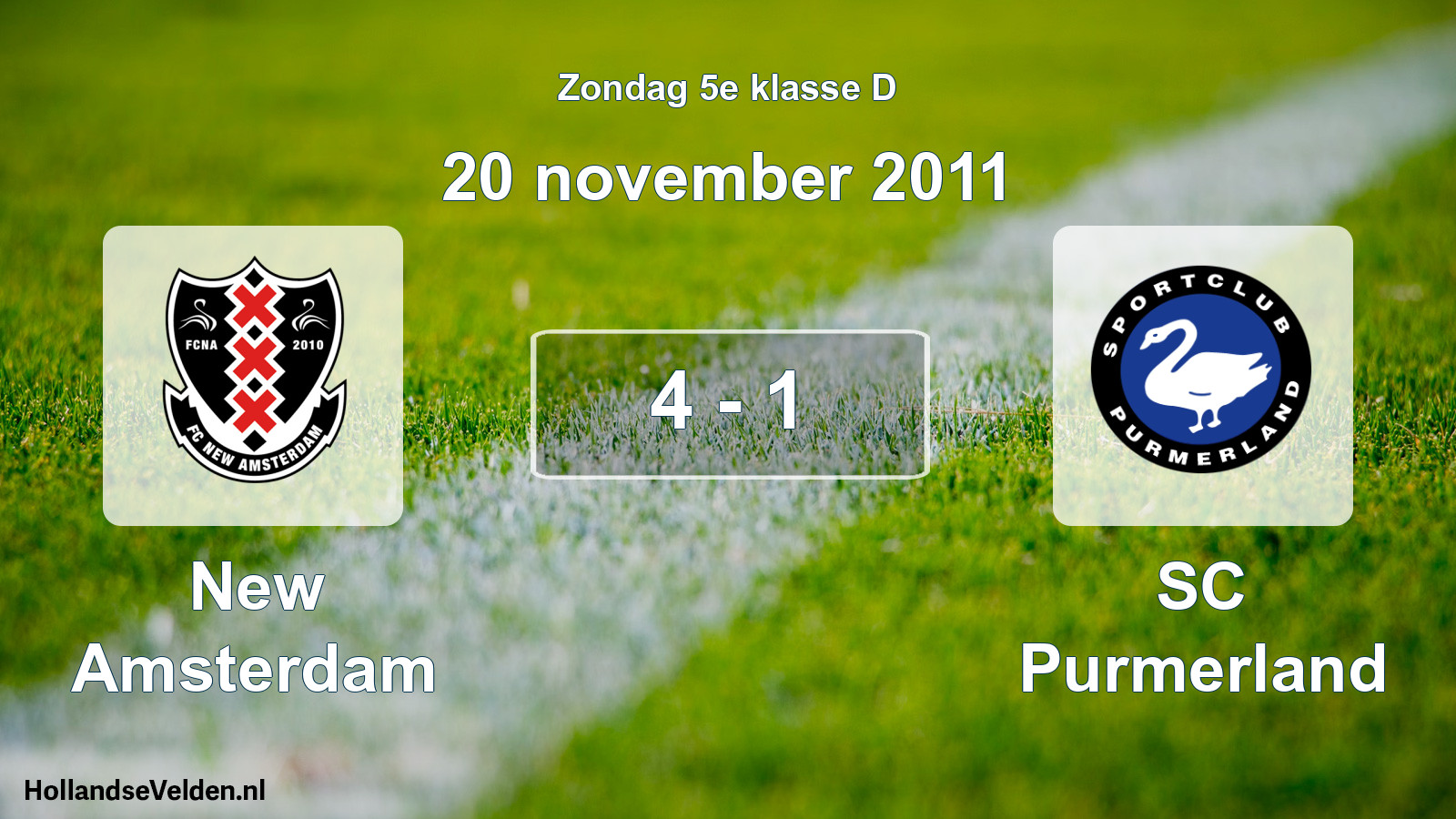 Total number of matches played: New Amsterdam - SC Purmerland 4 - 1 (20 November 2011)