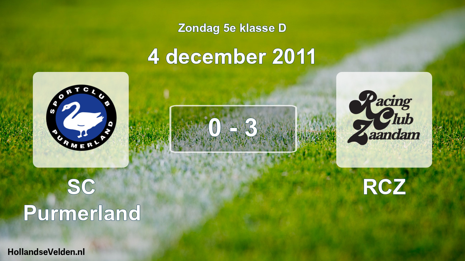 Total number of matches played: SC Purmerland - RCZ 0 - 3 (4 December 2011)
