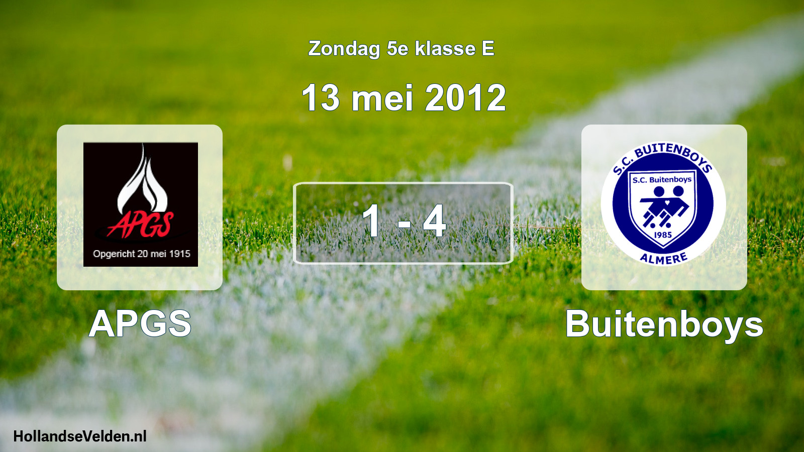 Total number of matches played: APGS - Buitenboys 1 - 4 (13 May 2012)