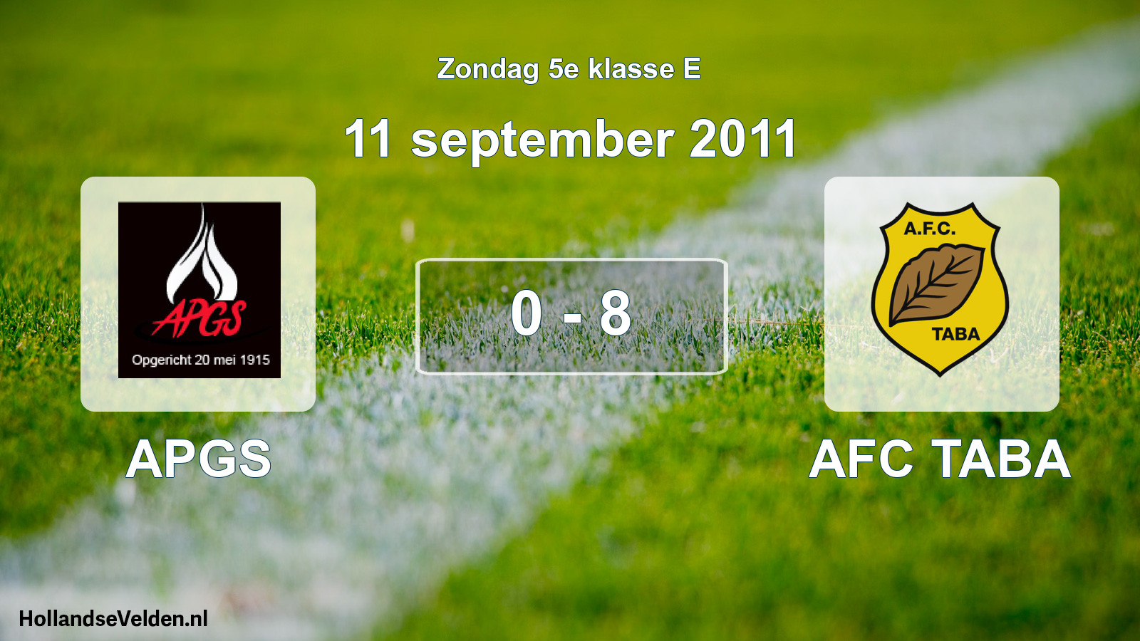 Total number of matches played: APGS - AFC TABA 0 - 8 (11 September 2011)