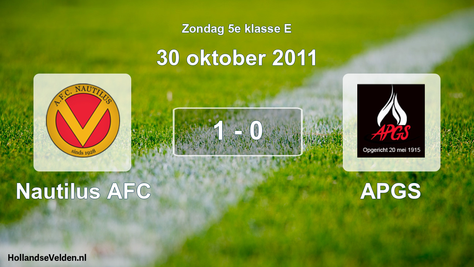 Total number of matches played: Nautilus AFC - APGS 1 - 0 (30 October 2011)