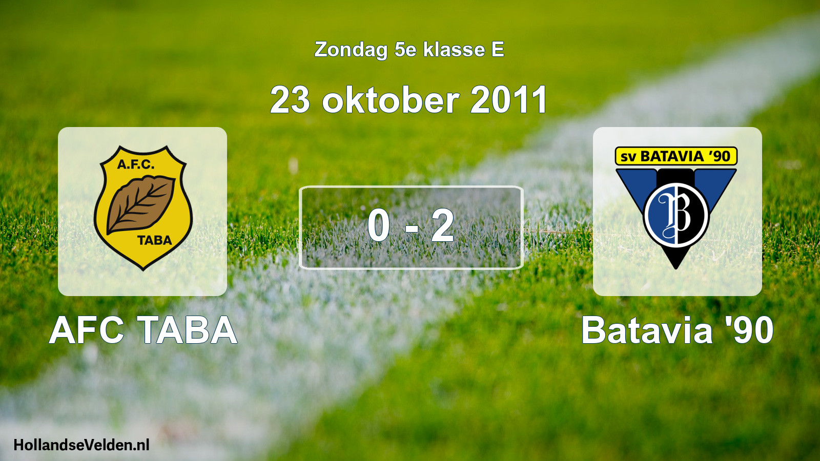 Total number of matches played: AFC TABA - Batavia '90 0 - 2 (23 October 2011)