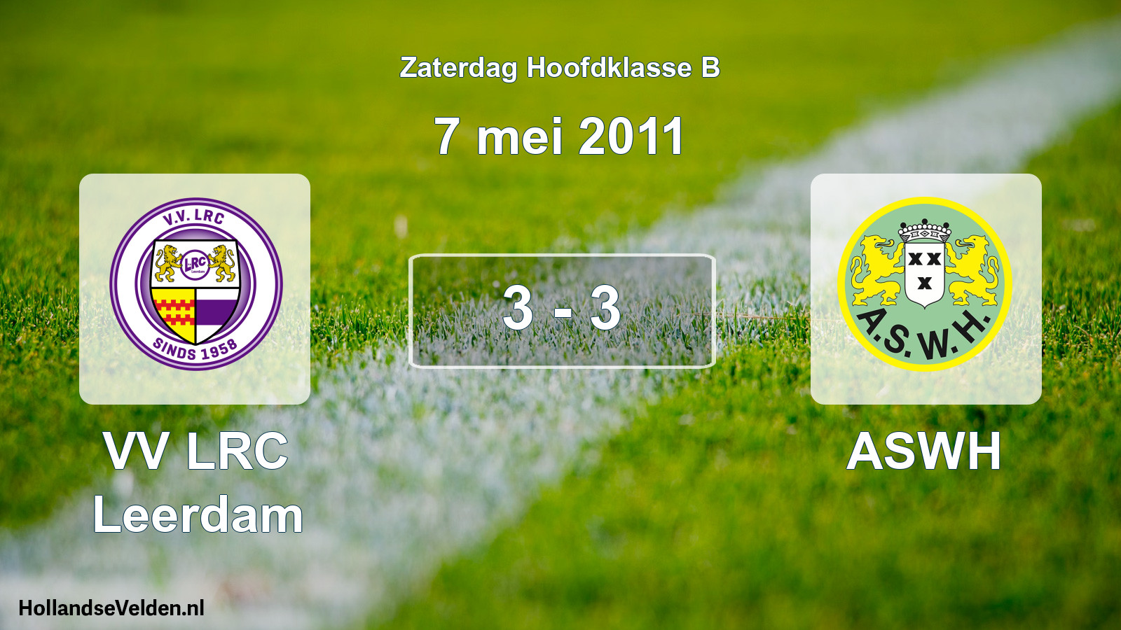 Total number of matches played: VV LRC Leerdam - ASWH 3 - 3 (7 May 2011)