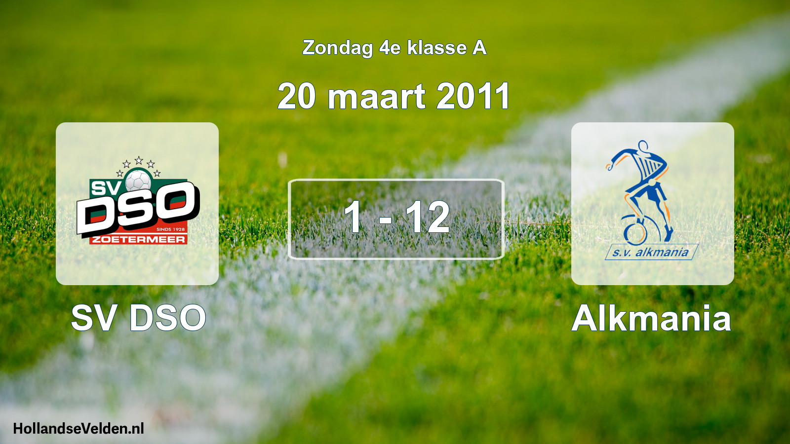 Total number of matches played: SV DSO - Alkmania 1 - 12 (20 March 2011)