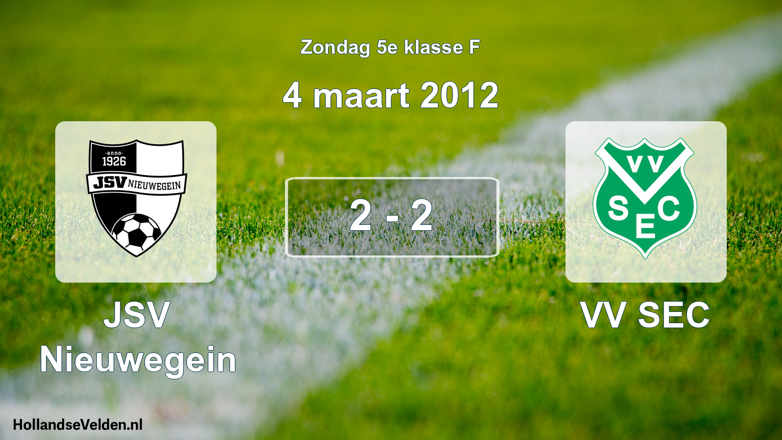 Total number of matches played: JSV Nieuwegein - VV SEC 2 - 2 (4 March 2012)