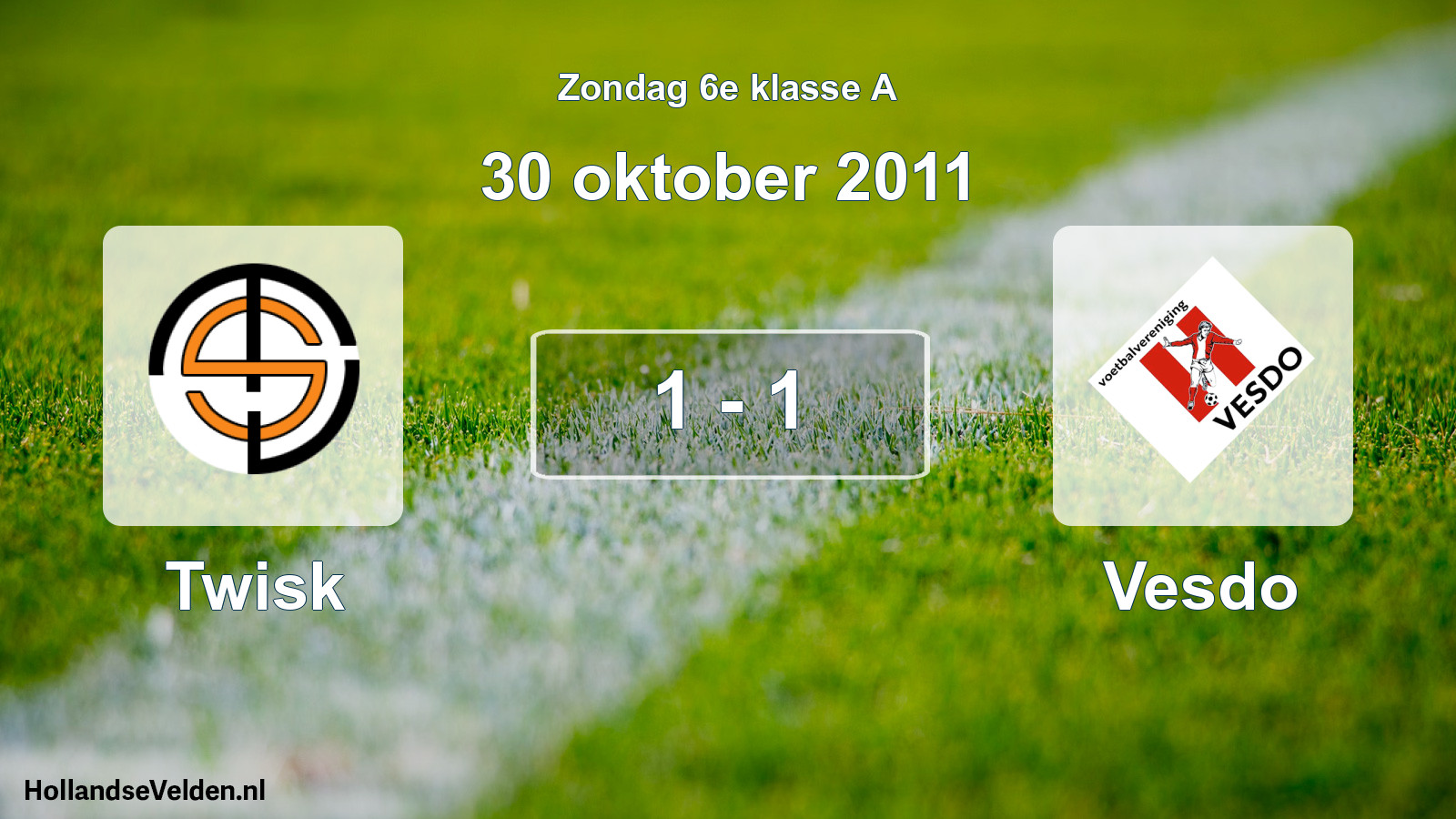 Total number of matches played: Twisk - Vesdo 1 - 1 (30 October 2011)