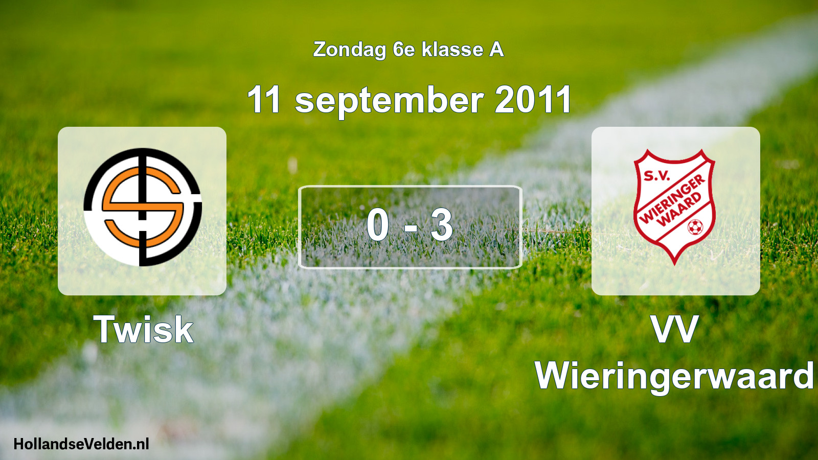 Total number of matches played: Twisk - VV Wieringerwaard 0 - 3 (11 September 2011)