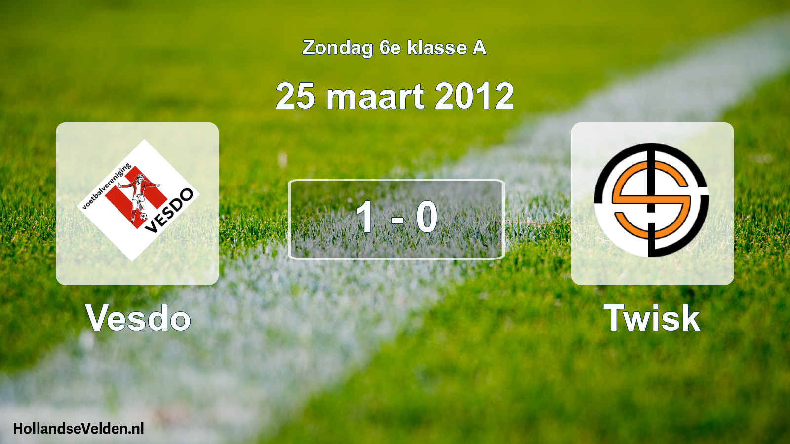 Total number of matches played: Vesdo - Twisk 1 - 0 (25 March 2012)