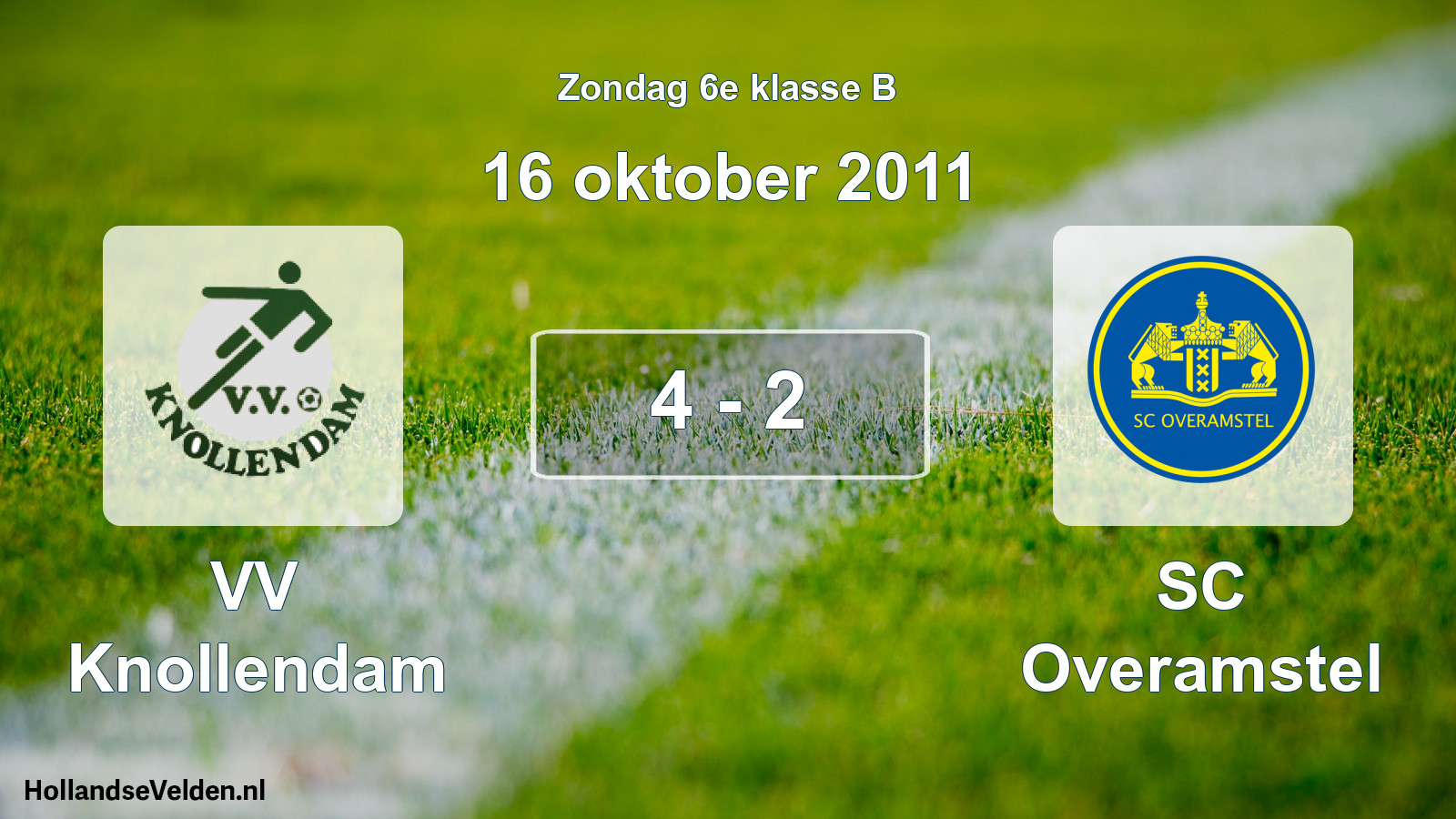 Total number of matches played: VV Knollendam - SC Overamstel 4 - 2 (16 October 2011)