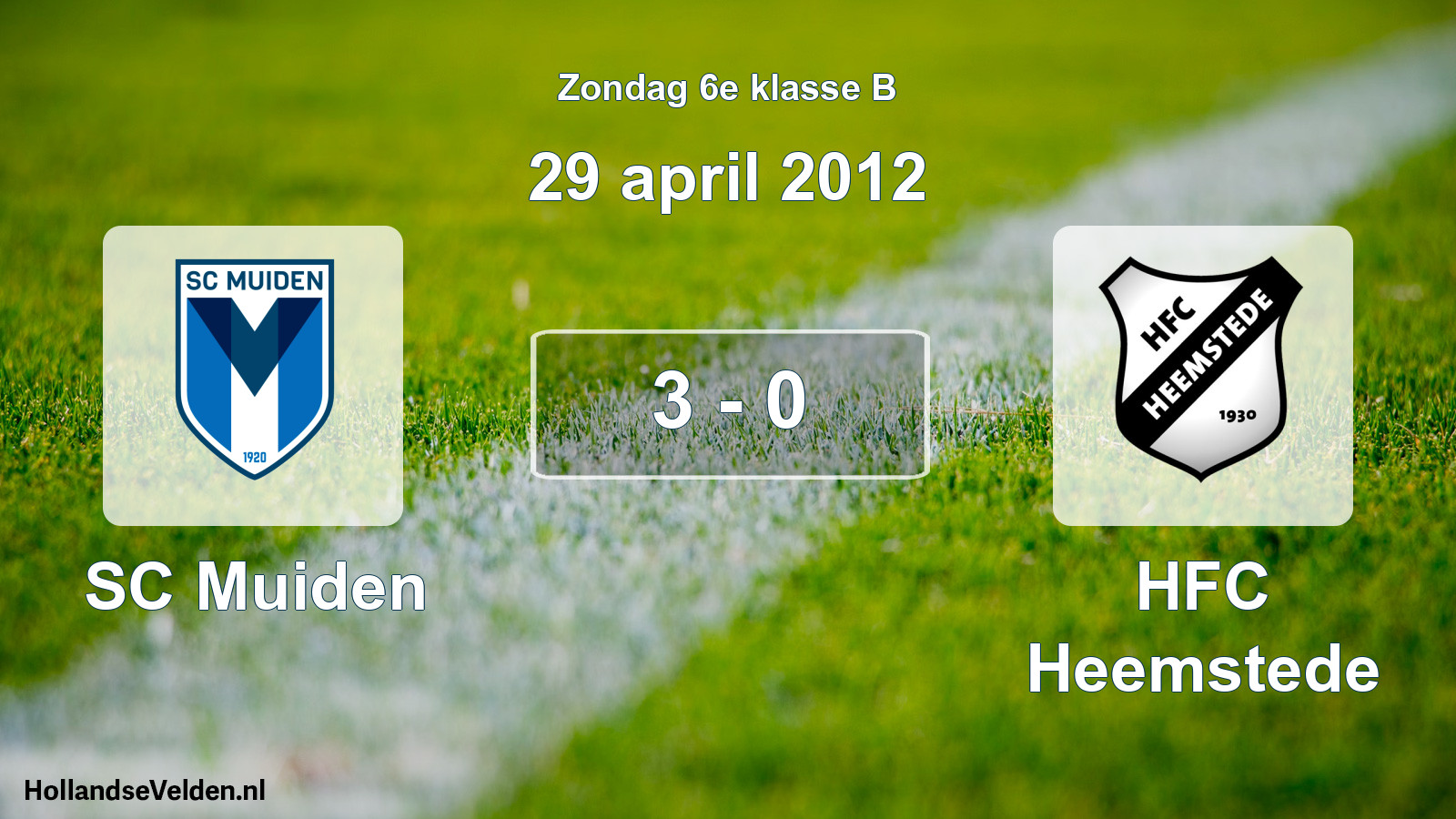 Total number of matches played: SC Muiden - HFC Heemstede 3 - 0 (29 April 2012)