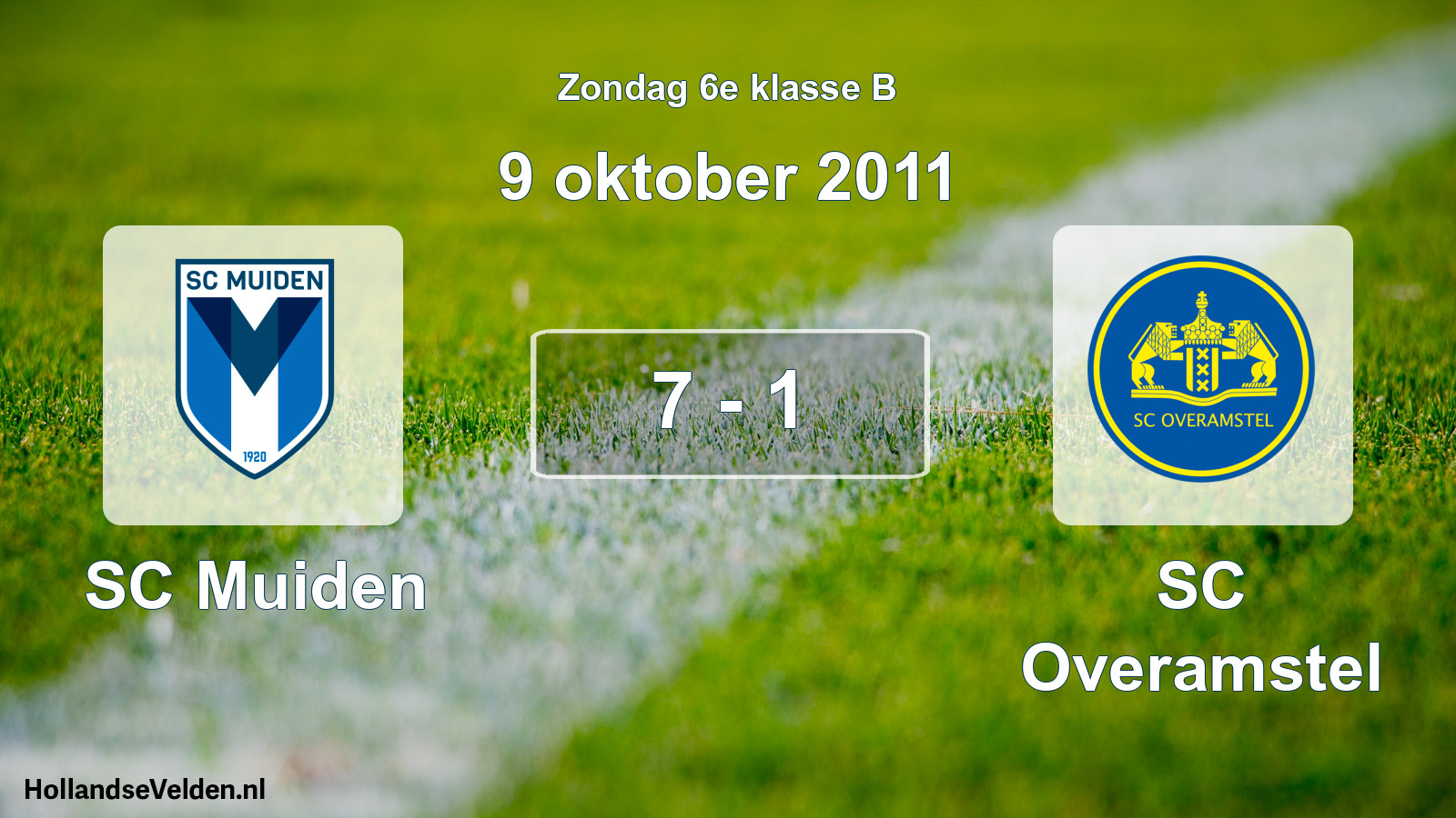 Total number of matches played: SC Muiden - SC Overamstel 7 - 1 (9 October 2011)
