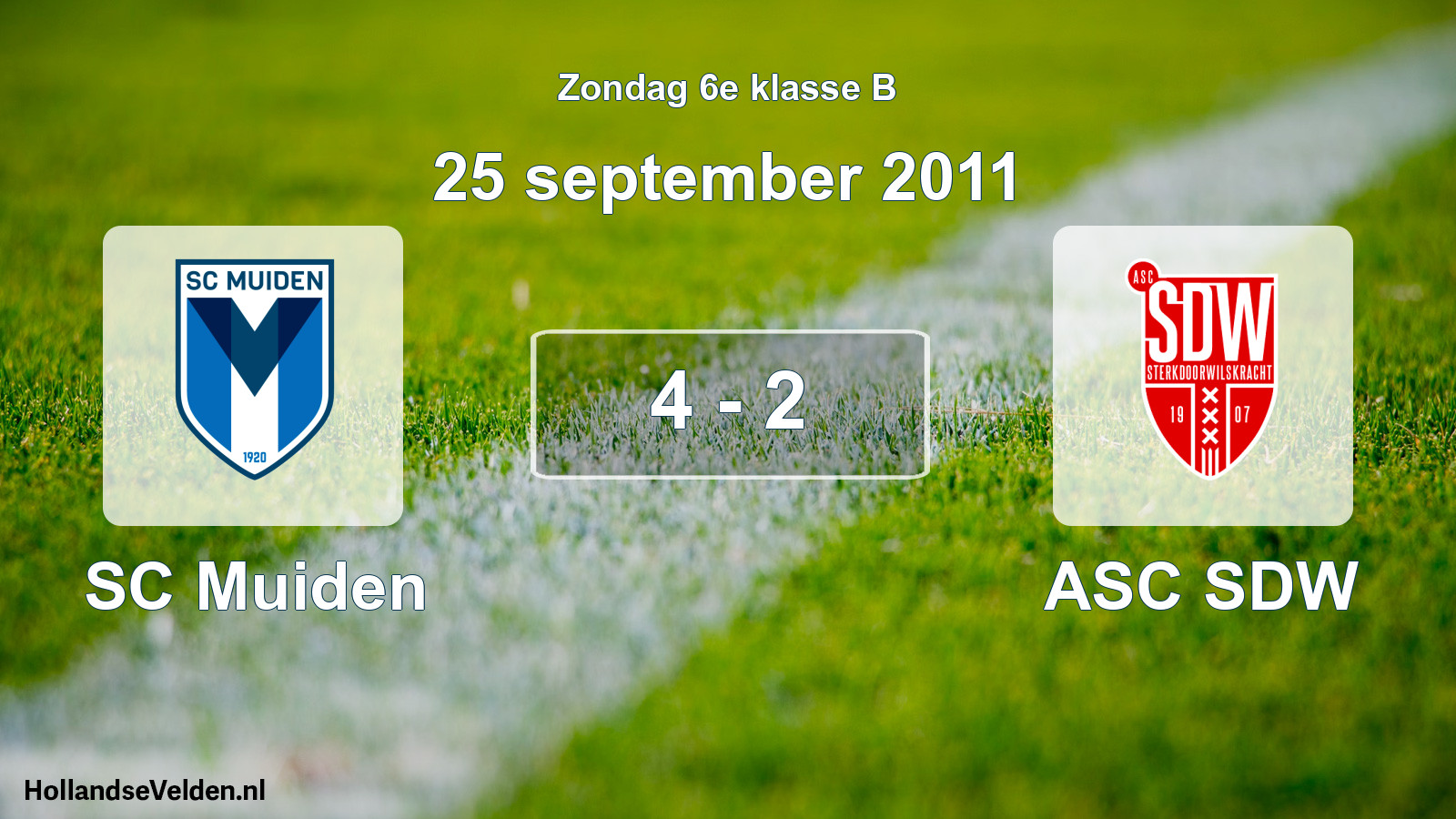 Total number of matches played: SC Muiden - ASC SDW 4 - 2 (25 September 2011)