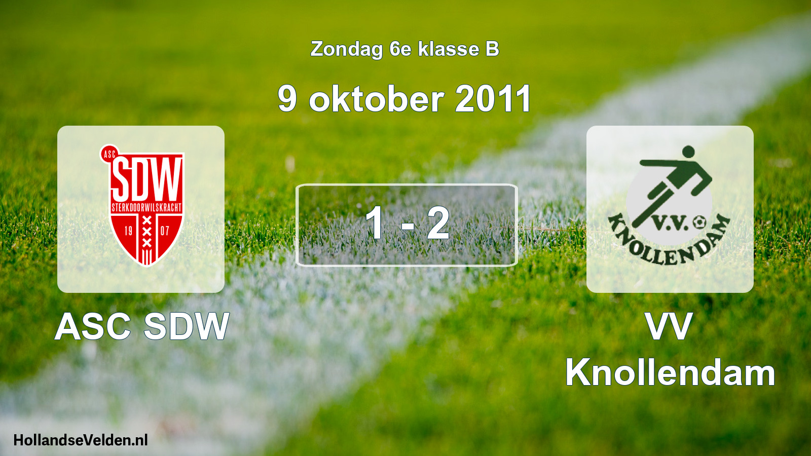 Total number of matches played: ASC SDW - VV Knollendam 1 - 2 (9 October 2011)
