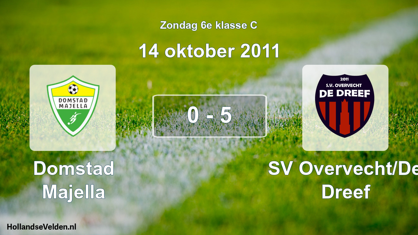 Total number of matches played: Domstad Majella - SV Overvecht/De Dreef 0 - 5 (14 October 2011)