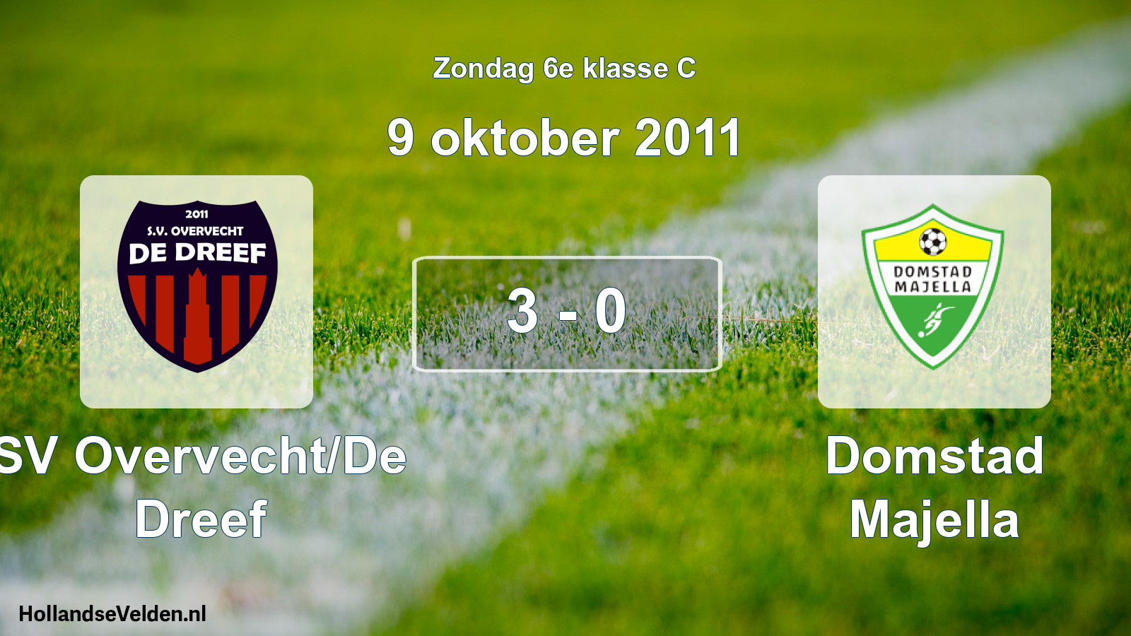 Total number of matches played: SV Overvecht/De Dreef - Domstad Majella 3 - 0 (9 October 2011)