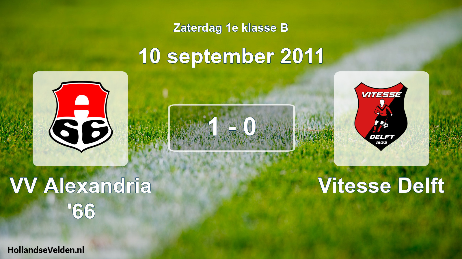 Total number of matches played: VV Alexandria '66 - Vitesse Delft 1 - 0 (10 September 2011)