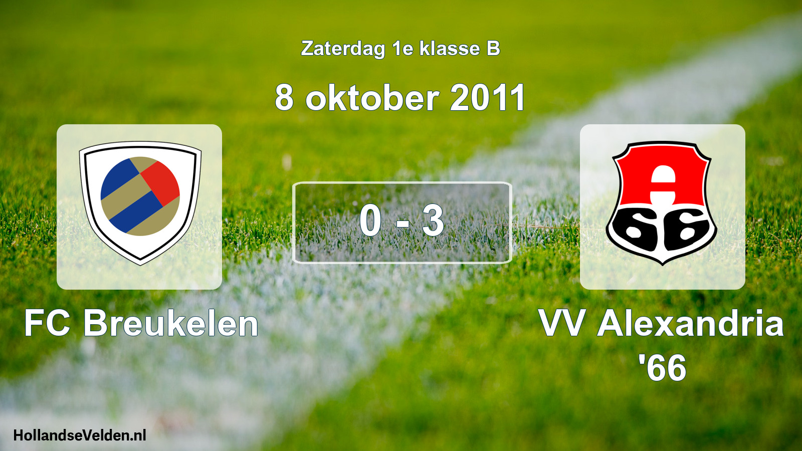 Total number of matches played: FC Breukelen - VV Alexandria '66 0 - 3 (8 October 2011)