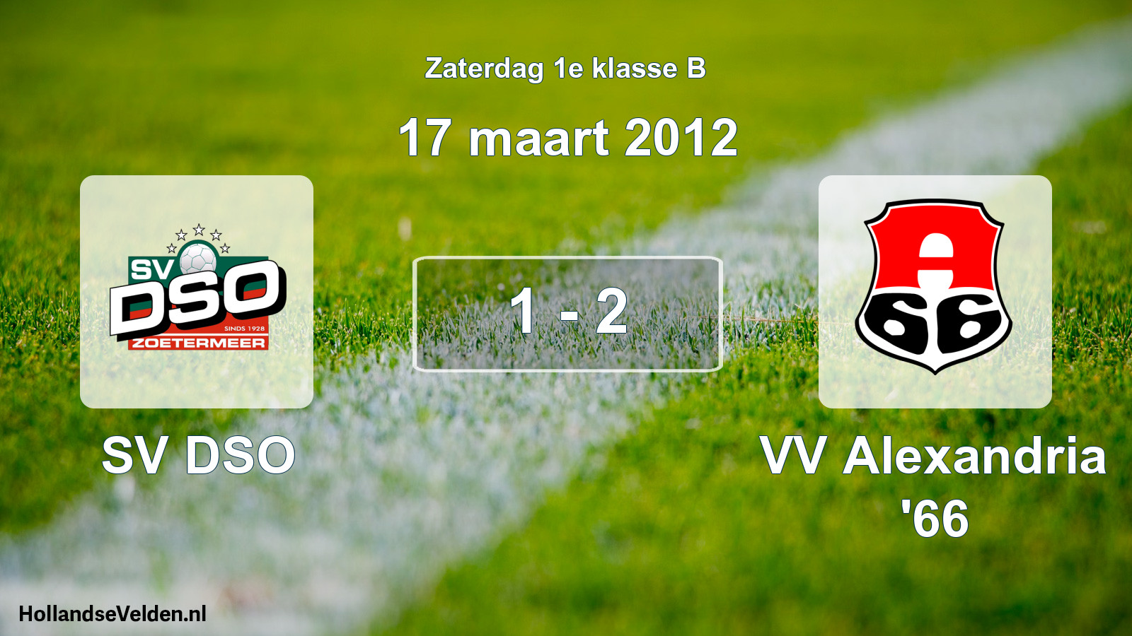 Total number of matches played: SV DSO - VV Alexandria '66 1 - 2 (17 March 2012)