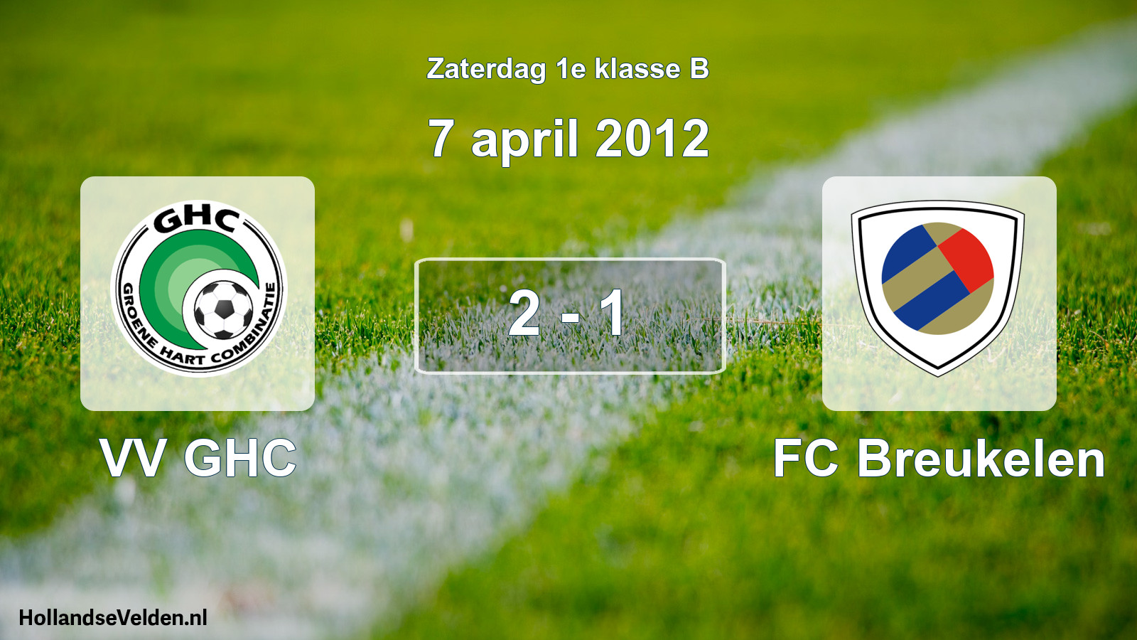 Total number of matches played: VV GHC - FC Breukelen 2 - 1 (7 April 2012)