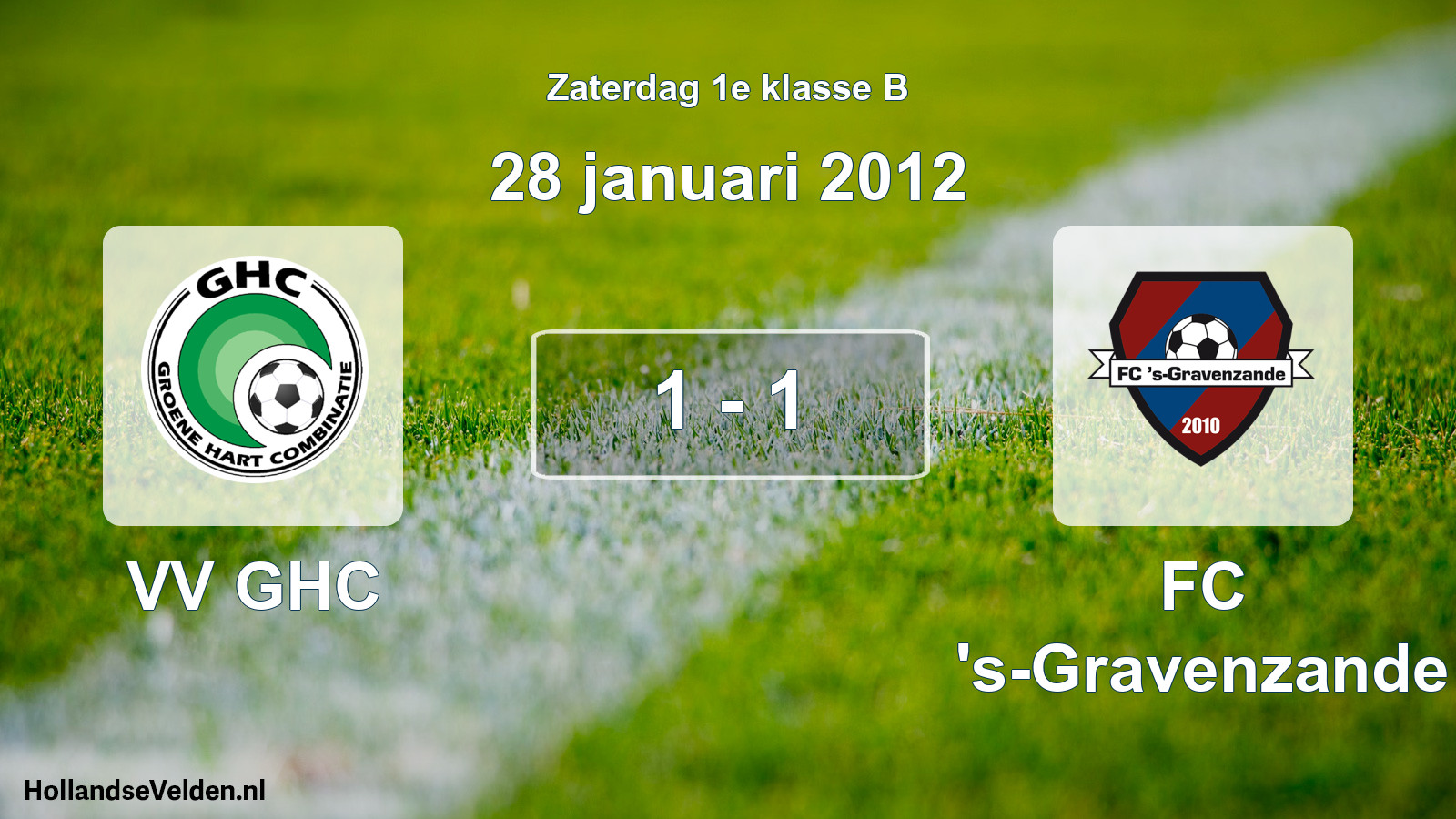 Total number of matches played: VV GHC - FC 's-Gravenzande 1 - 1 (28 January 2012)