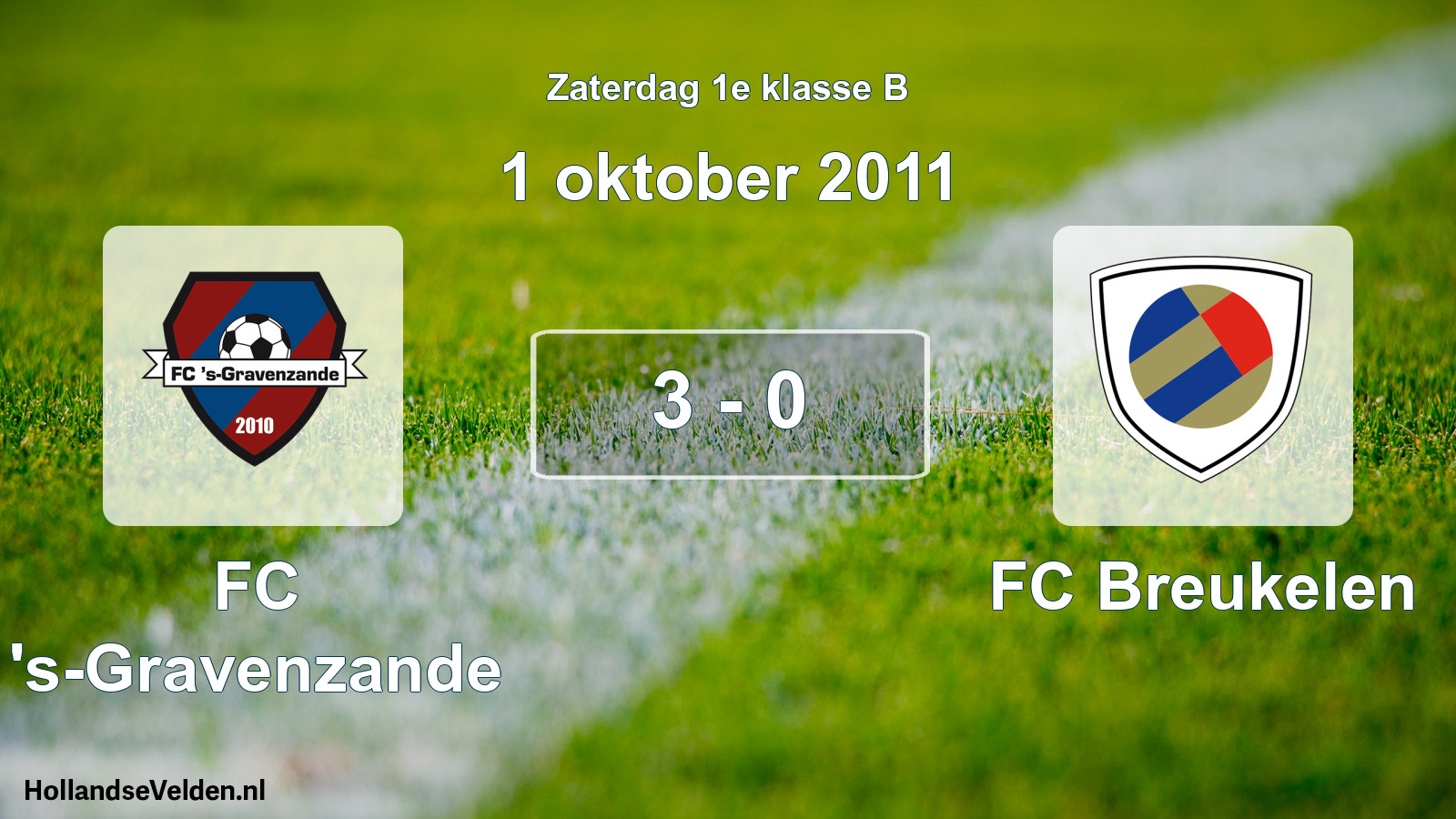 Total number of matches played: FC 's-Gravenzande - FC Breukelen 3 - 0 (1 October 2011)