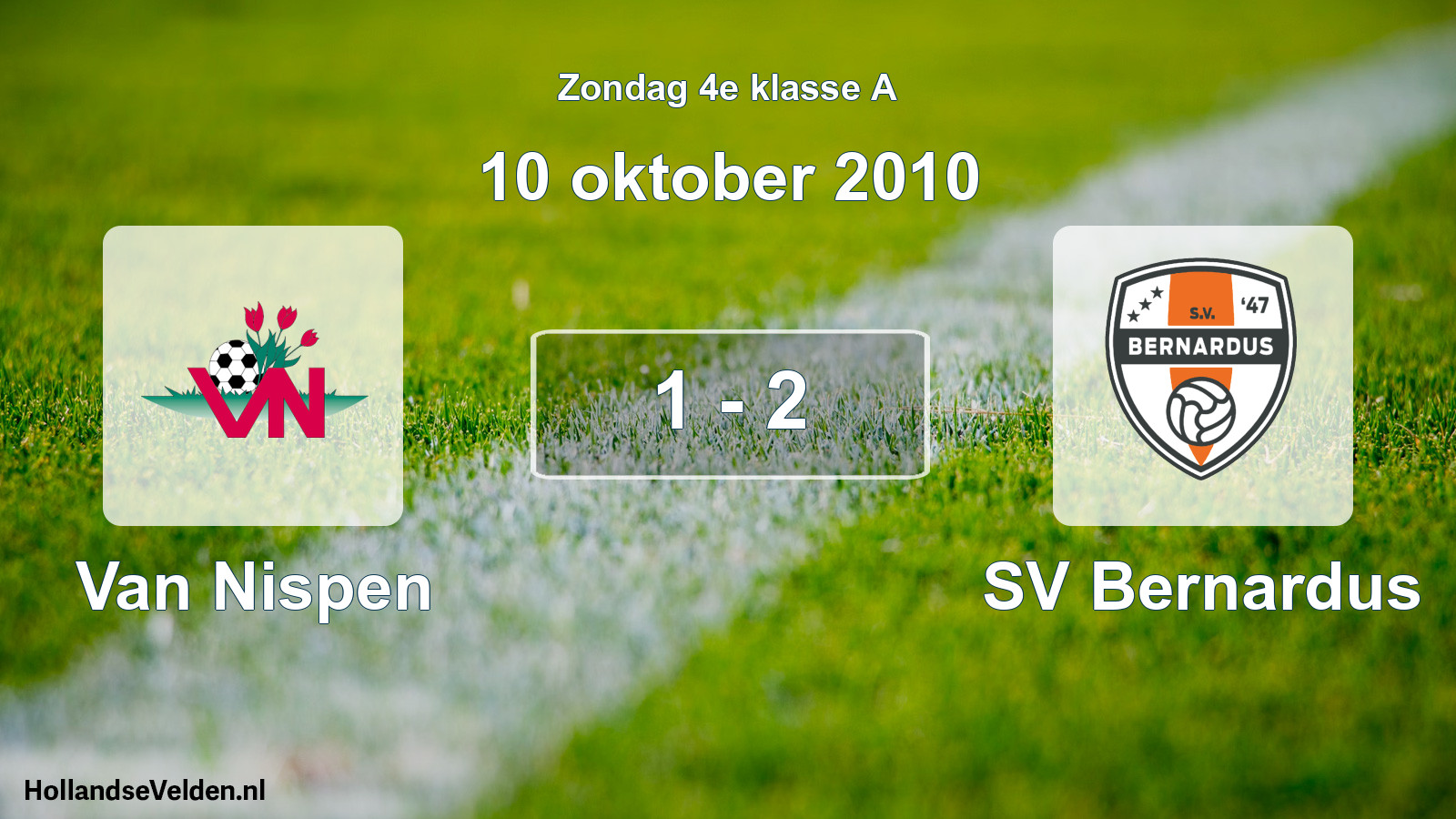 Total number of matches played: Van Nispen - SV Bernardus 1 - 2 (10 October 2010)