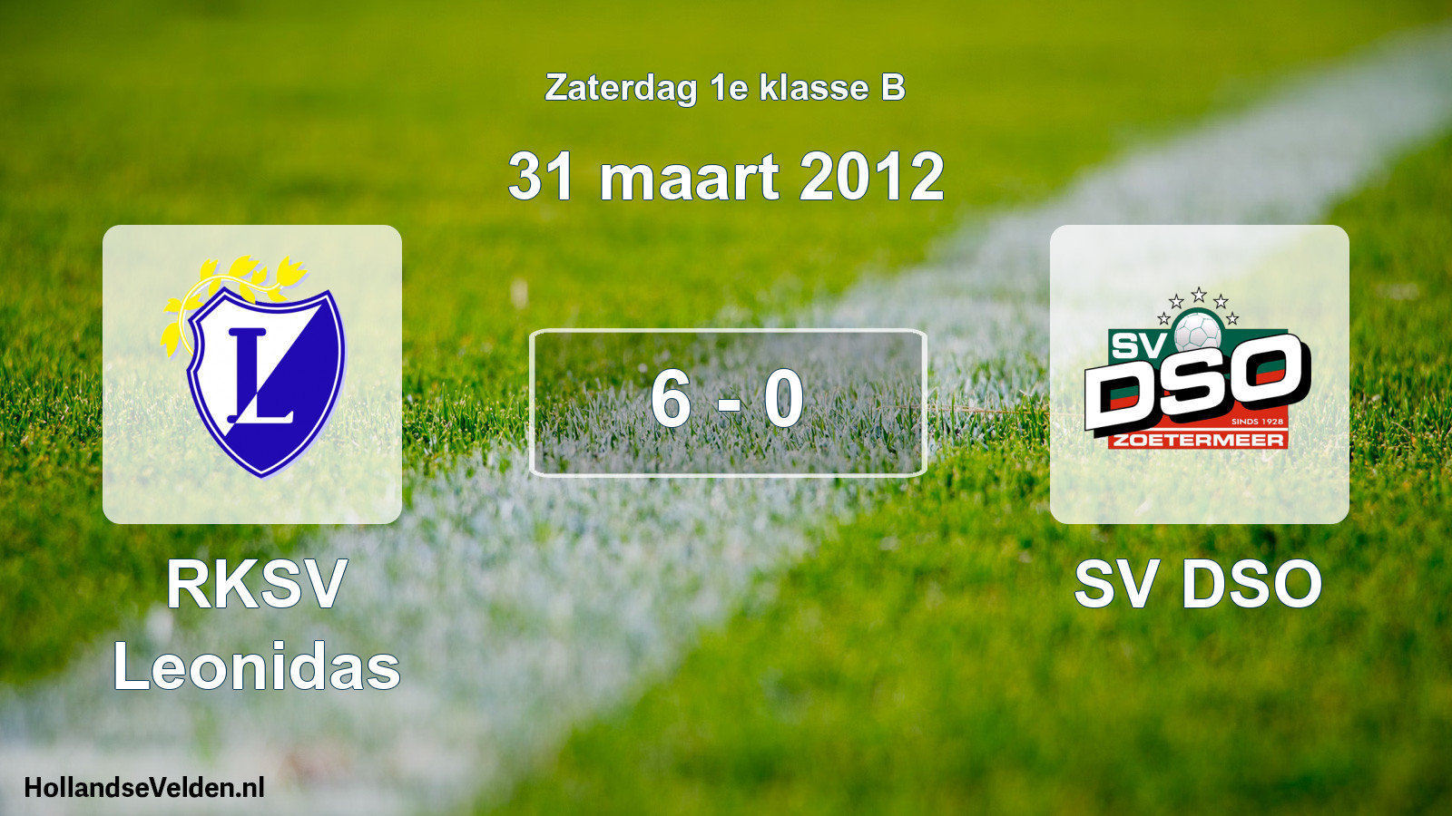 Total number of matches played: RKSV Leonidas - SV DSO 6 - 0 (31 March 2012)