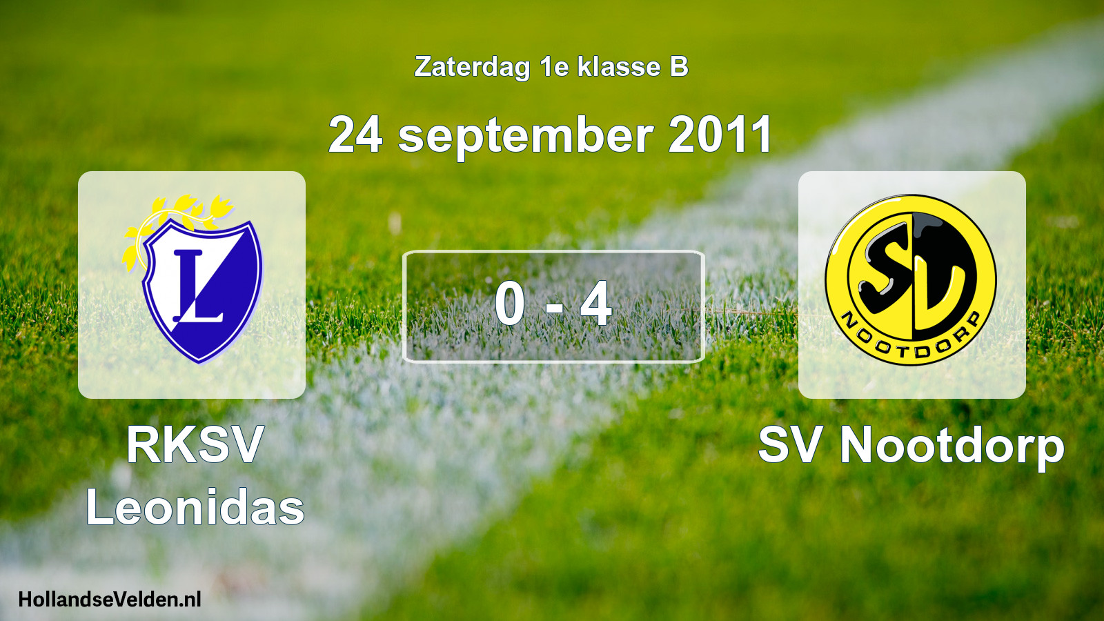 Total number of matches played: RKSV Leonidas - SV Nootdorp 0 - 4 (24 September 2011)